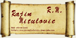 Rajin Mitulović vizit kartica